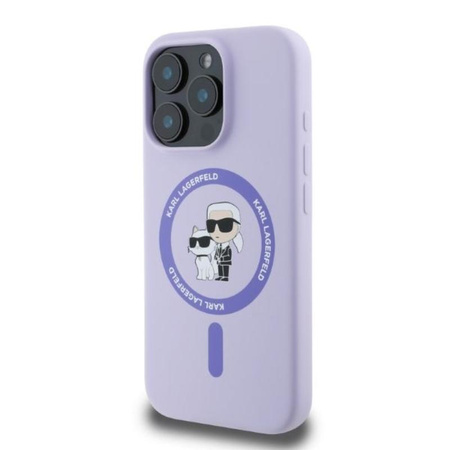 Karl Lagerfeld Silicone Karl & Choupette Ring MagSafe - Etui iPhone 16 Pro Max (fioletowy)