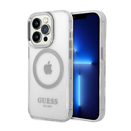 Guess Metal Outline MagSafe - Etui iPhone 14 Pro (przezroczysty)