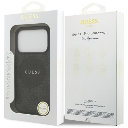 Guess 4G Circle Classic Logo MagSafe - Etui iPhone 17 Pro (czarny)