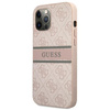 Guess 4G Printed Stripe - Etui iPhone 12 / iPhone 12 Pro (różowy)