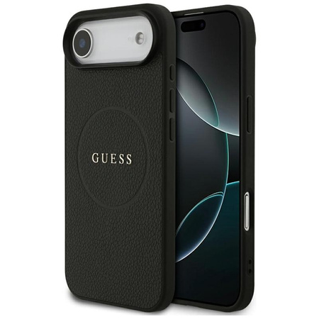 Guess Grained Ring MagSafe - Etui iPhone Air (czarny)