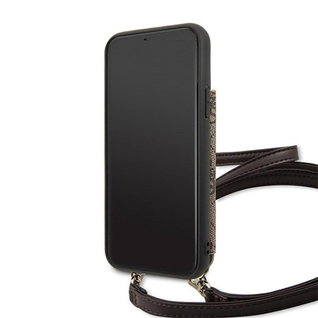Guess 4G Crossbody - Etui z kieszeniami na karty i odpinaną smyczką iPhone 11 Pro (Brown)