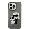 Karl Lagerfeld IML Glitter NFT Karl & Choupette - Etui iPhone 14 Pro (czarny)