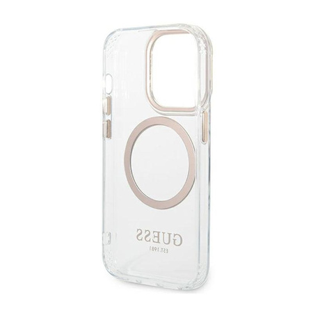 Guess Metal Outline Magsafe - Etui iPhone 14 Pro (przezroczysty)
