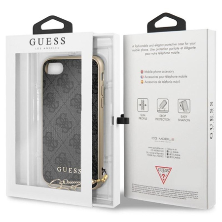Guess 4G Charms Collection - Etui iPhone SE 2022/ SE 2020 / 8 / 7 z zawieszką (szary)