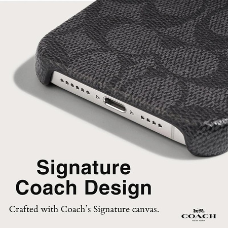Coach Slim Wrap Signature C Case - Etui iPhone 15 Pro Max (Charcoal)
