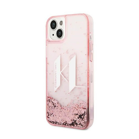 Karl Lagerfeld Liquid Glitter Big Logo Case - Etui iPhone 14 Plus (różowy)