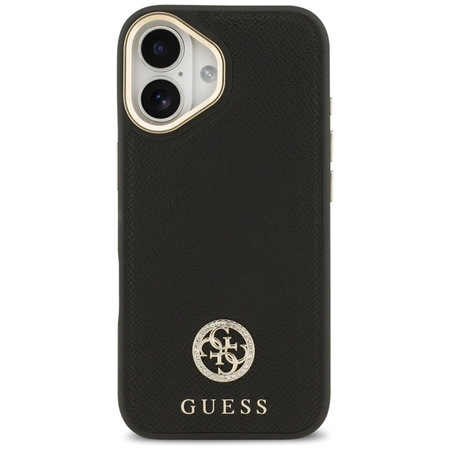 Guess Grained Strass Logo MagSafe - Etui iPhone 17 (czarny)