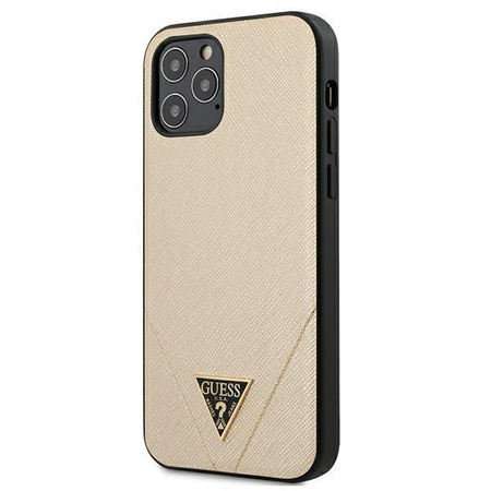 Guess Saffiano V - Etui iPhone 12 Pro Max (złoty)