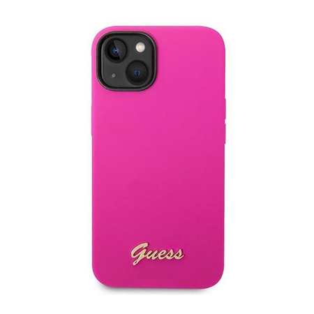 Guess Silicone Vintage - Etui iPhone 14 (fuksja)