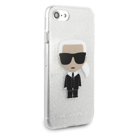 Karl Lagerfeld Iconic Karl - Etui iPhone SE 2020 / 8 / 7 (Silver Glitter)