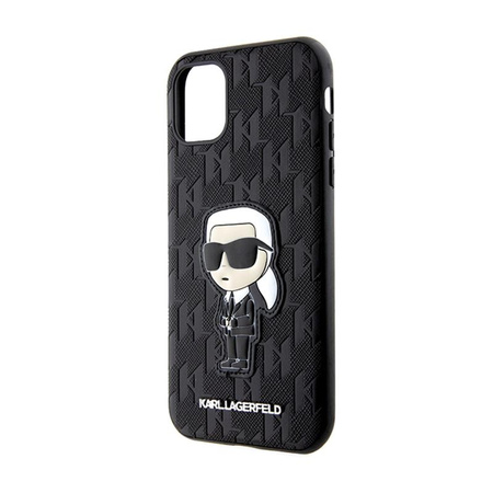Karl Lagerfeld NFT Saffiano Monogram Ikonik - Etui iPhone 11 (Czarny)