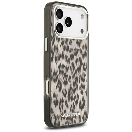 Karl Lagerfeld IML Leopard Pattern MagSafe - Etui iPhone 17 Pro Max (brązowy)