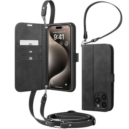 Spigen Wallet S Pro - Etui do iPhone 15 Pro Max (Czarny)