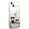 Karl Lagerfeld Liquid Glitter Karl & Choupette - Etui iPhone 13 (złoty)