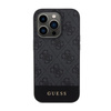 Guess 4G Bottom Stripe Metal Logo Collection - Etui iPhone 15 Pro (szary)