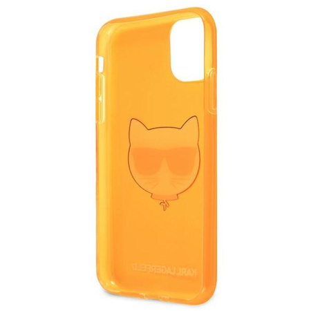 Karl Lagerfeld Choupette Head - Etui iPhone 11 (fluo pomarańczowy)