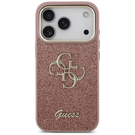 Guess Fixed Glitter Big 4G Metal Frame - Etui iPhone 17 Pro (różowy)