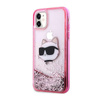 Karl Lagerfeld Liquid Glitter NFT Choupette Head - Etui iPhone 11 (różowy)