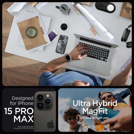 Spigen Ultra Hybrid Mag MagSafe - Etui do iPhone 15 Pro Max (Zero One)
