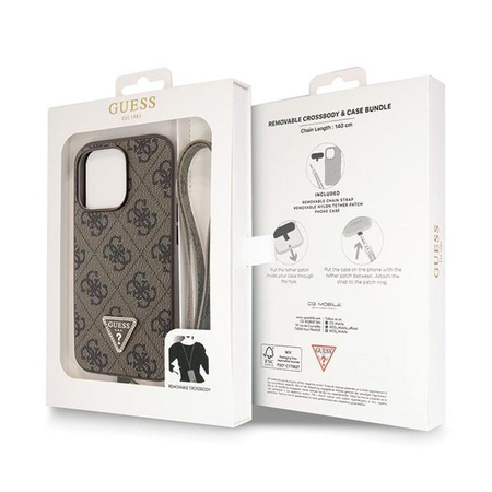 Guess Crossbody 4G Metal Logo - Etui iPhone 13 Pro Max (brązowy)