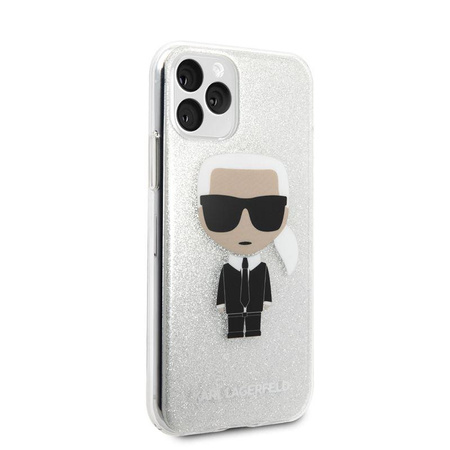 Karl Lagerfeld Iconic Karl - Etui iPhone 11 Pro (Silver Glitter)