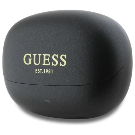 Guess Capsule Printed Logo - Słuchawki Bluetooth TWS ANC & ENC + etui ładujące (czarny)