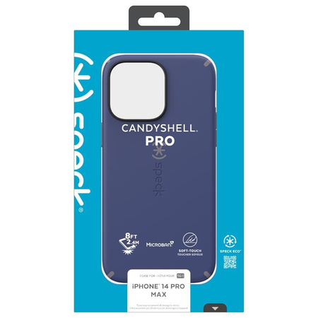 Speck CandyShell Pro - Etui iPhone 14 Pro Max z powłoką MICROBAN (Prussian Blue / Cloudy Grey)