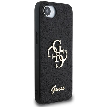 Guess Fixed Glitter Big 4G - Etui do iPhone 16e (czarny)