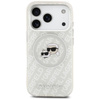 Karl Lagerfeld IML Glitter Karl & Choupette Heads Logo MagSafe - Etui iPhone 17 Pro Max (szary)