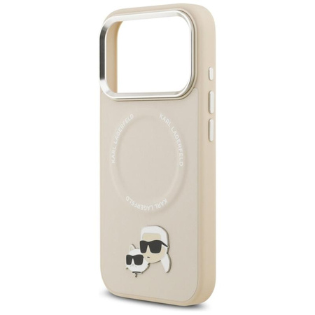 Karl Lagerfeld Karl & Choupette Pins MagSafe - Etui iPhone 17 Pro (beżowy)