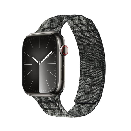 Crong Melange - Pasek magnetyczny do Apple Watch 44/45/46/49 mm (czarny melanż)