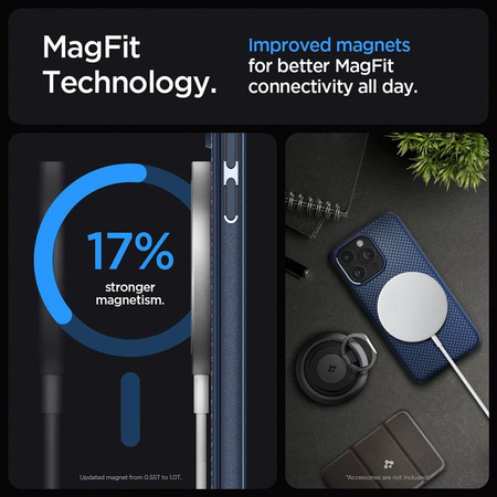 Spigen Mag Armor MagSafe - Etui do iPhone 15 Pro (Navy Blue)