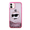 Karl Lagerfeld Liquid Glitter NFT Choupette Head - Etui iPhone 11 (różowy)