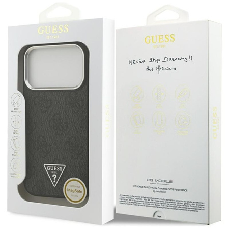 Guess 4G Triangle Logo MagSafe - Etui iPhone 17 Pro (czarny)