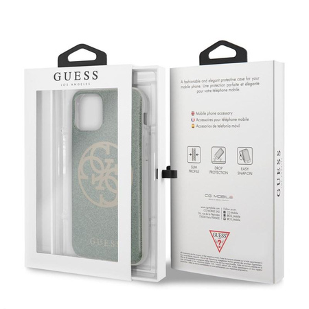 Guess Circle Glitter 4G - Etui iPhone 11 (khaki)