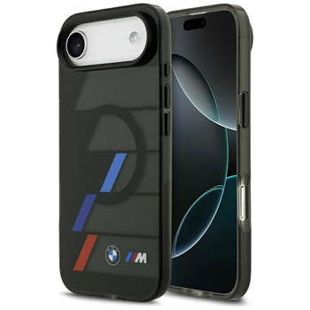 BMW M IML Metal Buttons Tricolor Lines MagSafe - Etui iPhone Air (czarny)