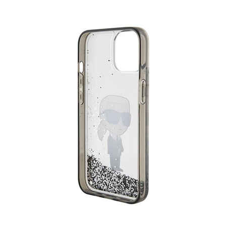 Karl Lagerfeld Liquid Glitter Ikonik - Etui iPhone 15 (przezroczysty)
