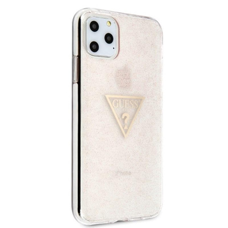 Guess Solid Glitter Triangle - Etui iPhone 11 Pro Max (Pink)