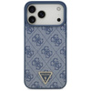 Guess Leather 4G Triangle Strass MagSafe - Etui iPhone 17 Pro Max (niebieski)