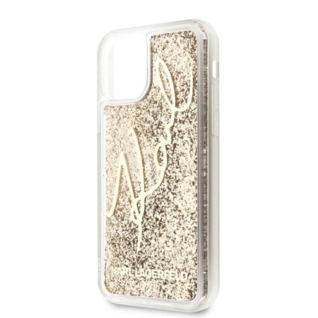 Karl Lagerfeld Signature Glitter Case - Etui iPhone 11 (Gold)