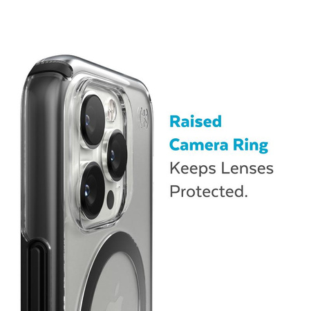 Speck Presidio Perfect-Clear with Impact Geometry + MagSafe - Etui iPhone 14 Pro Max z powłoką MICROBAN (Clear / Black)