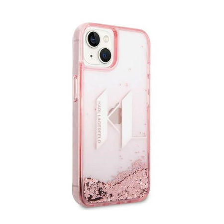 Karl Lagerfeld Liquid Glitter Big Logo Case - Etui iPhone 14 (różowy)