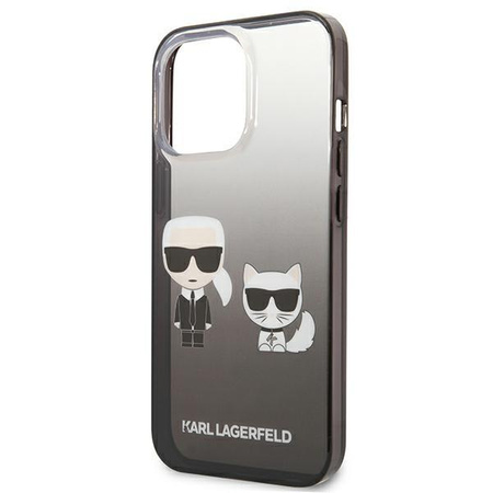Karl Lagerfeld Gradient Ikonik Karl & Choupette - Etui iPhone 13 Pro Max (czarny)