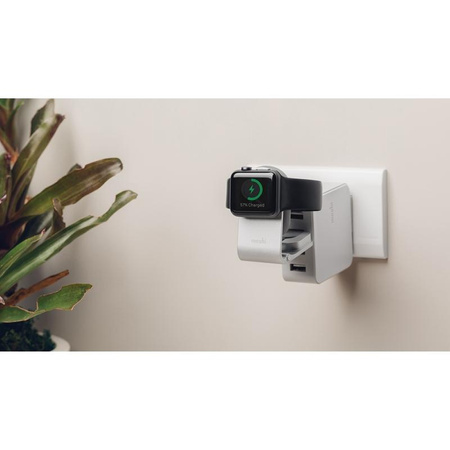 Moshi Flekto - Składana ładowarka MFi do Apple Watch z kablem USB (srebrny)