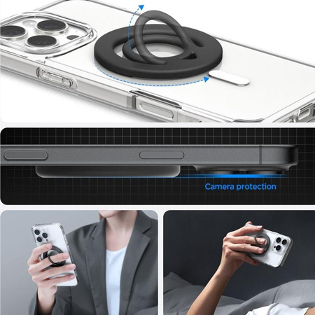 Spigen Dual Pop Mag MagSafe - Magnetyczny uchwyt na palec do telefonu (czarny)