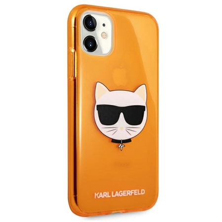 Karl Lagerfeld Choupette Head - Etui iPhone 11 (fluo pomarańczowy)