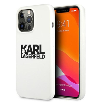 Karl Lagerfeld Silicone Stack Logo - Etui iPhone 13 Pro (biały)