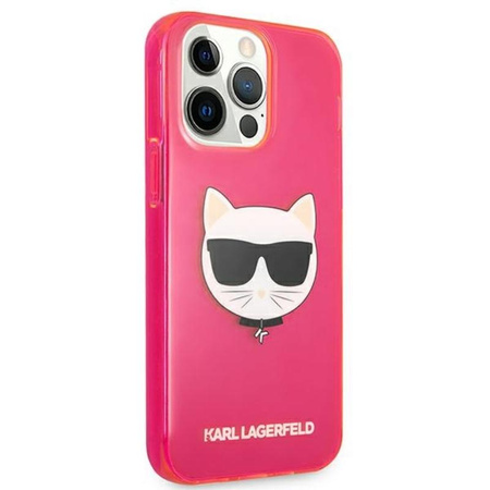 Karl Lagerfeld Choupette Head - Etui iPhone 13 Pro (fluo różowy)
