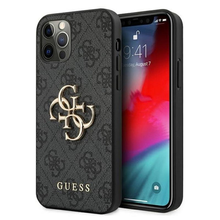 Guess 4G Big Metal Logo - Etui iPhone 12 / iPhone 12 Pro (szary)